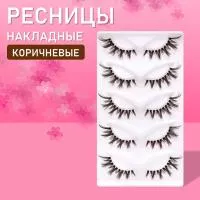 Коричневые накладные ресницы TZong 05