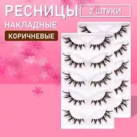 Коричневые накладные ресницы TZong 05 2 шт